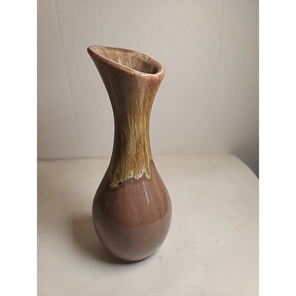 Vintage Wyatt Pottery Bud Vase 6.5" Tan Brown MCM Retro - Picture 5 of 8